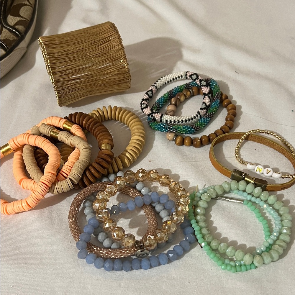 Multicolor Beaded Bracelet Set Bundle - image 1